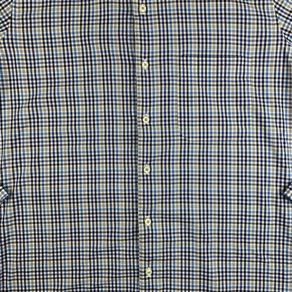 Peter Millar Shirt Mens Medium Blue White Check Plaid Button Down Long Sleeve - Picture 2 of 8